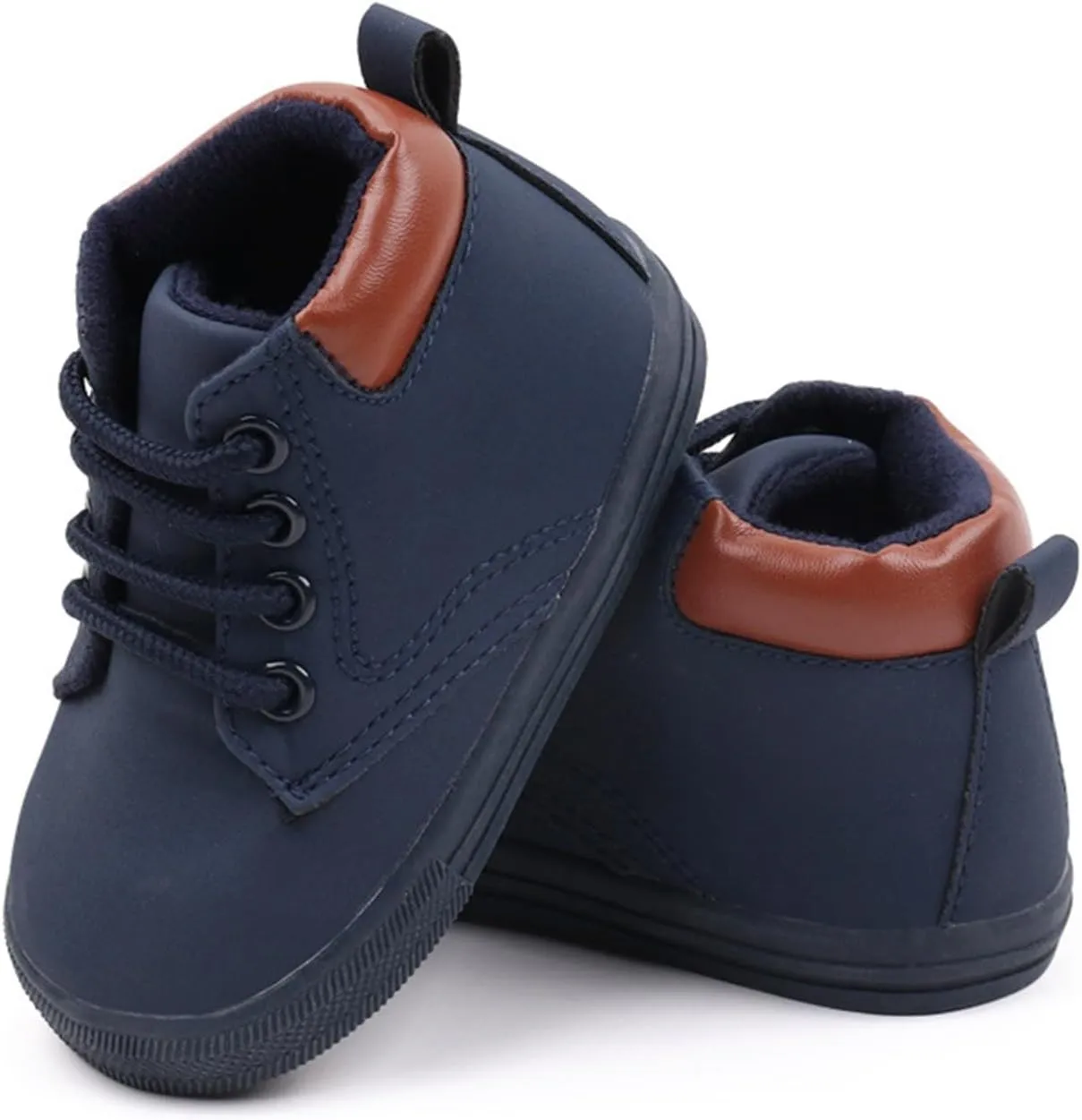 Infant Boys High-top Sneaker Cowboy Baby Brown Shoes Fashion Suede Leather Lace-Up Soft Flat Walking Ankle Boots Girl Shoes Size 2