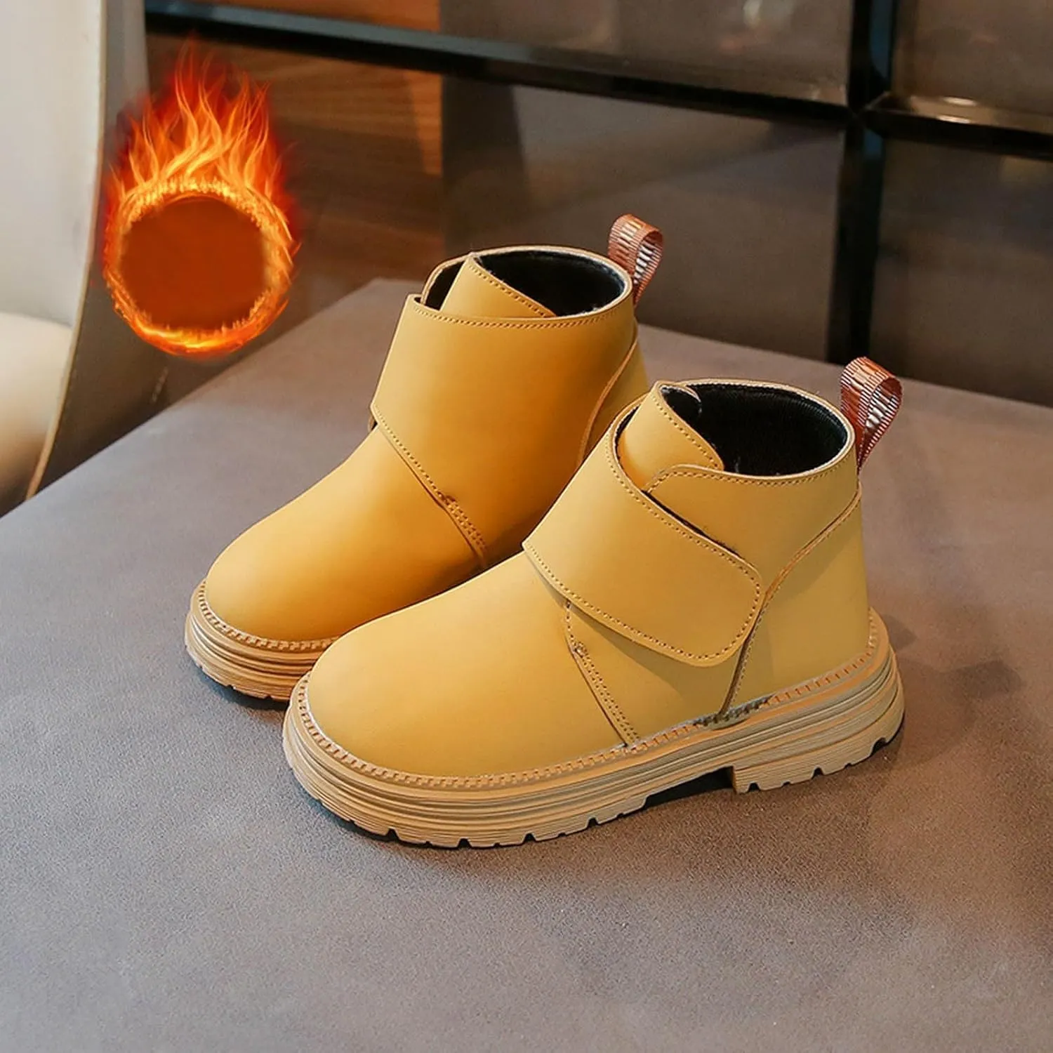 Infant Toddler Kids Winter Ankle Flat Snow Boot Classic Water Proof Solid Rubber Sole Winter Boots for Kids Boys 5 Yrs