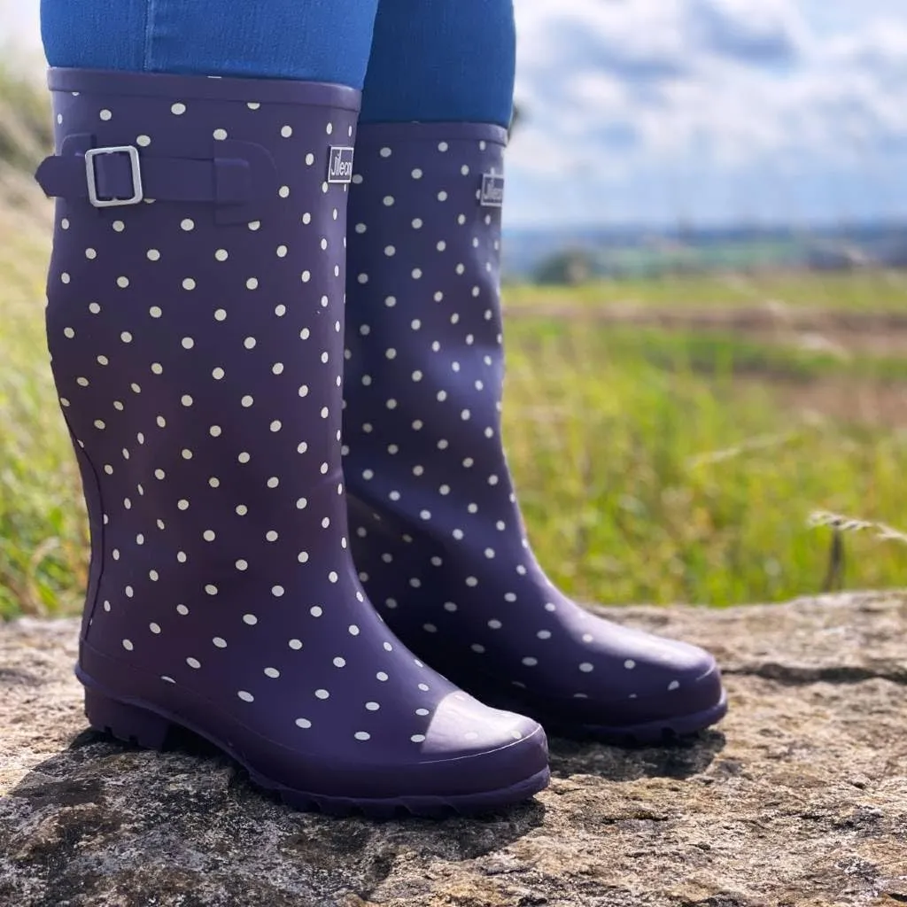 Jileon Wide Fit Womens Rain Boots - Fit up to 18 Calves - Unique Design For Wide Feet, Ankles & Calves