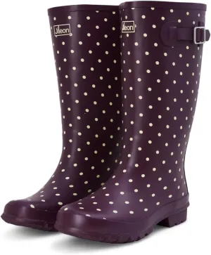 Jileon Wide Fit Womens Rain Boots - Fit up to 18 Calves - Unique Design For Wide Feet, Ankles & Calves