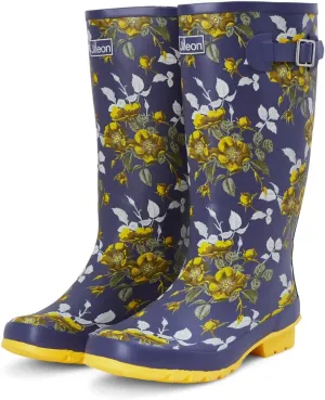 Jileon Wide Fit Womens Rain Boots - Fit up to 18 Calves - Unique Design For Wide Feet, Ankles & Calves