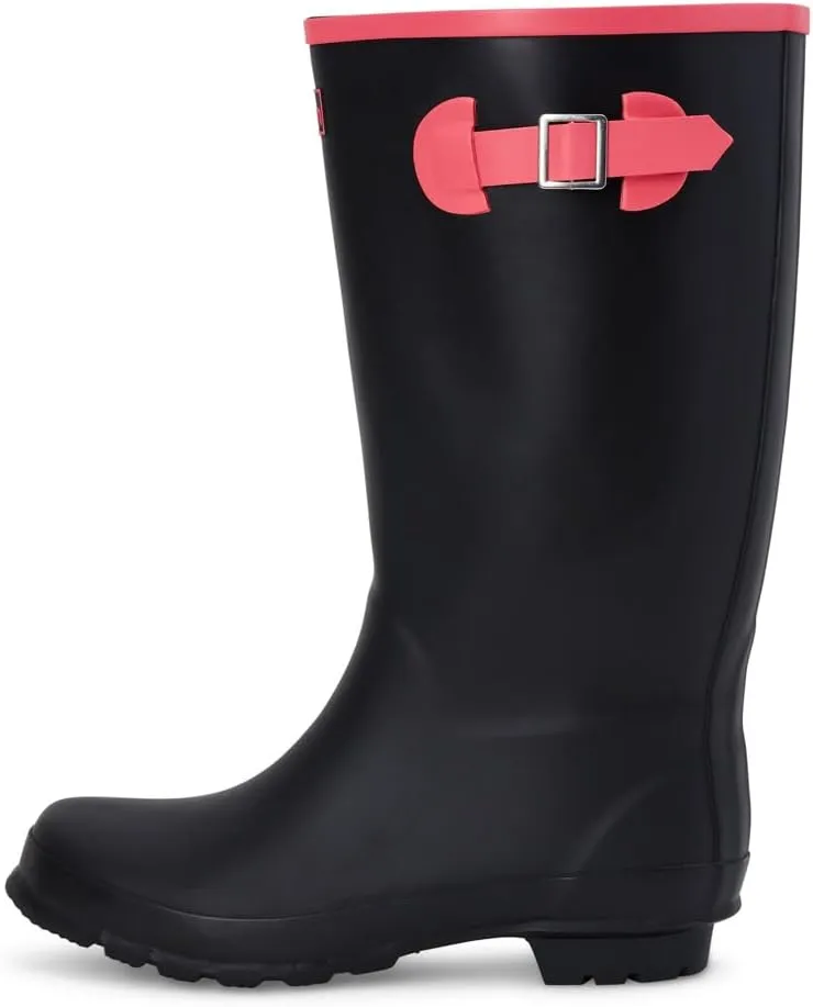 Jileon Wide Fit Womens Rain Boots - Fit up to 18 Calves - Unique Design For Wide Feet, Ankles & Calves