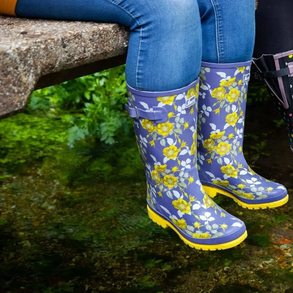 Jileon Wide Fit Womens Rain Boots - Fit up to 18 Calves - Unique Design For Wide Feet, Ankles & Calves