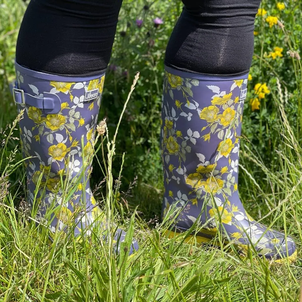 Jileon Wide Fit Womens Rain Boots - Fit up to 18 Calves - Unique Design For Wide Feet, Ankles & Calves