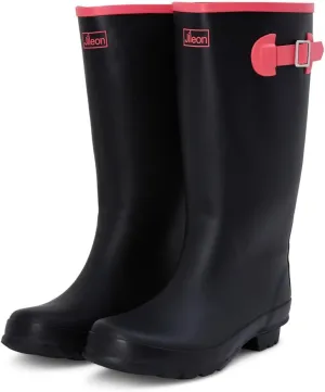 Jileon Wide Fit Womens Rain Boots - Fit up to 18 Calves - Unique Design For Wide Feet, Ankles & Calves