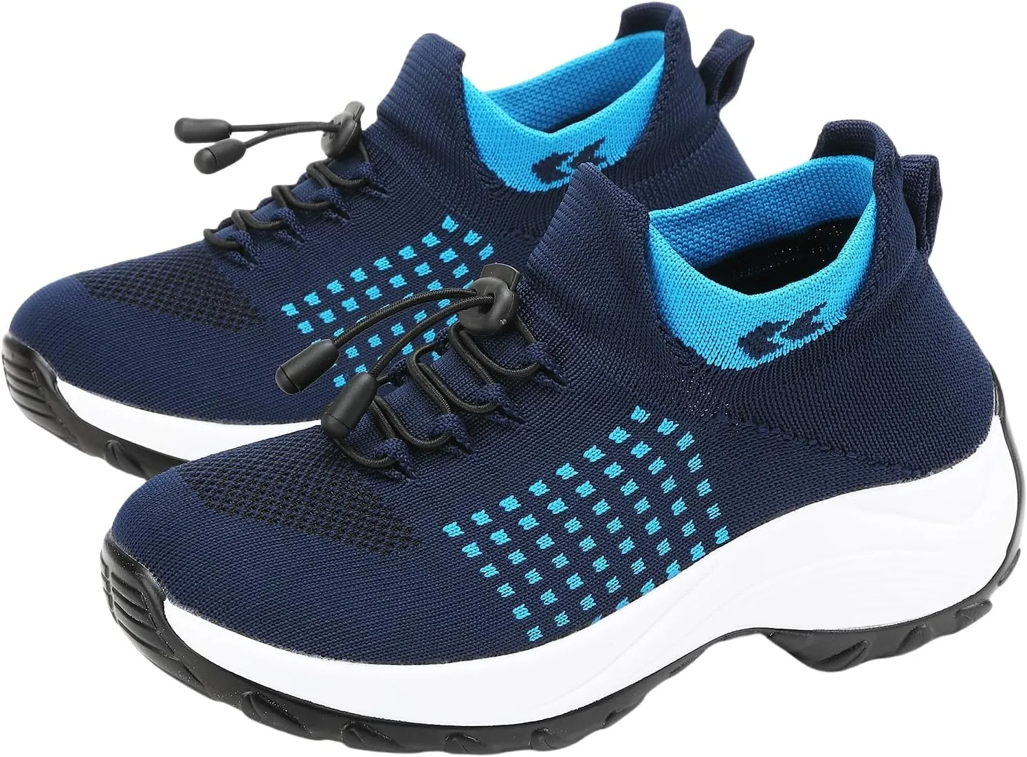 Kubbon Women Footwear Non Slip Slip on Sock Sneakers Arch Support Walking Shoes Lightweight Mesh Sneakers Antiskid Wedge Running Footwear for Plantar Fasciitis