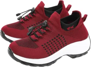 Kubbon Women Footwear Non Slip Slip on Sock Sneakers Arch Support Walking Shoes Lightweight Mesh Sneakers Antiskid Wedge Running Footwear for Plantar Fasciitis