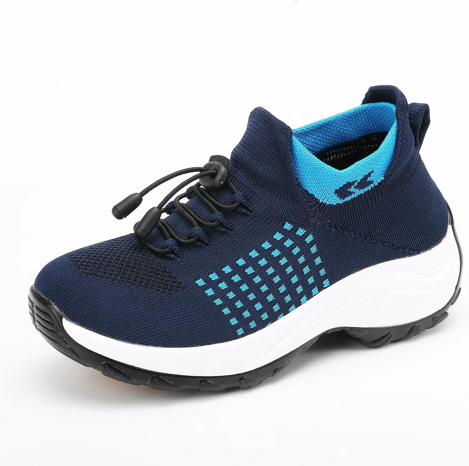 Kubbon Women Footwear Non Slip Slip on Sock Sneakers Arch Support Walking Shoes Lightweight Mesh Sneakers Antiskid Wedge Running Footwear for Plantar Fasciitis