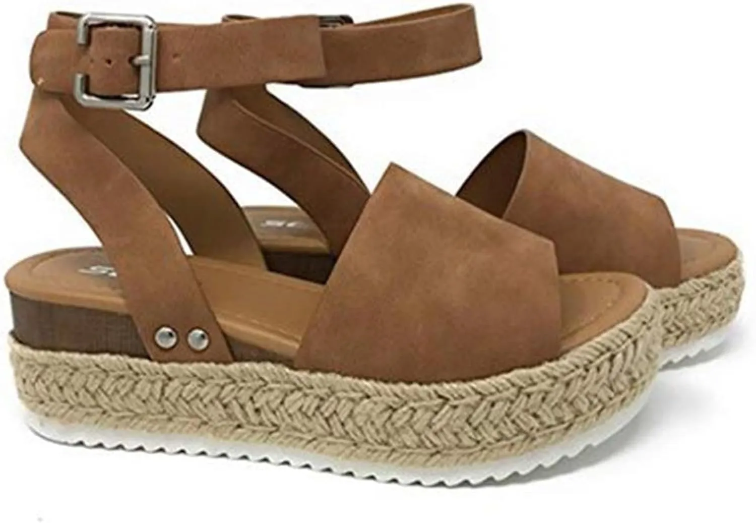 Ladmiple Wedge Sandals for Women Dressy Slip-On High Heel Sandal Summer Casual Beach Shoes Open Toe Espadrilles Platform
