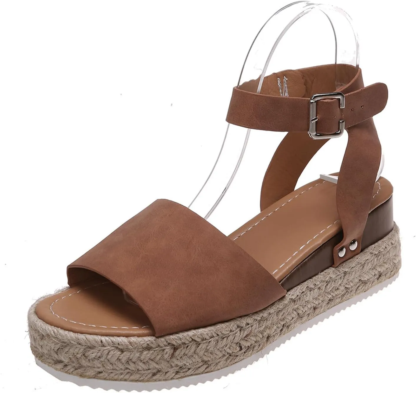Ladmiple Wedge Sandals for Women Dressy Slip-On High Heel Sandal Summer Casual Beach Shoes Open Toe Espadrilles Platform
