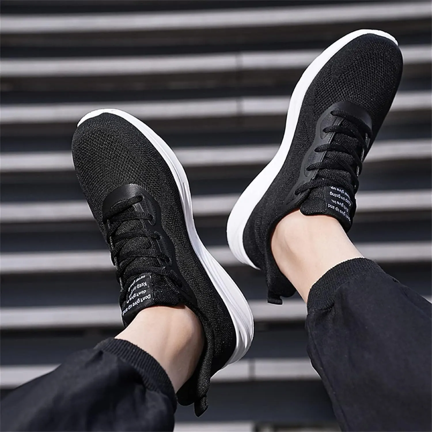 Men Tennis Shoes Running Shoes Gym Lace Up Sneakers Walking Workout Non Slip Walking Athletic Slip on Breathable Mesh Comfortable Lightweight Casual Fashion Sports Shoe for Male