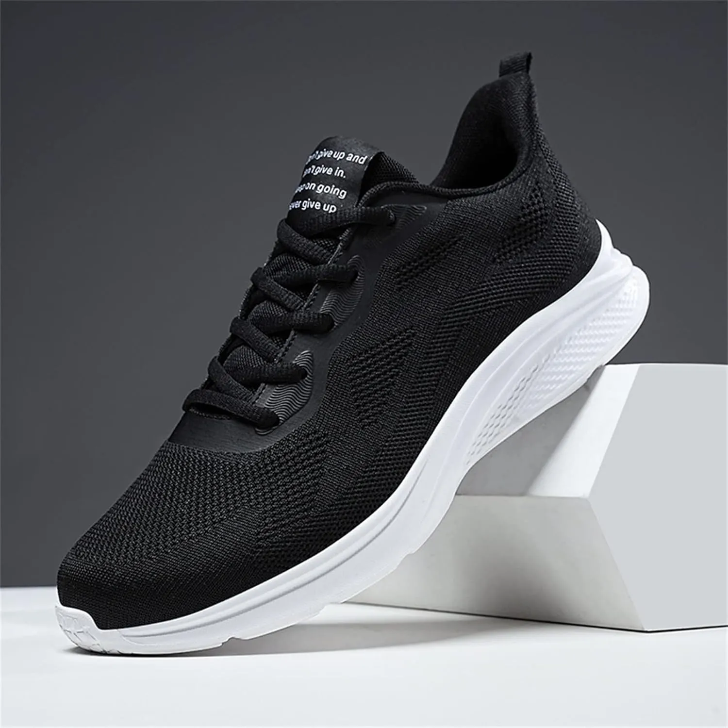 Men Tennis Shoes Running Shoes Gym Lace Up Sneakers Walking Workout Non Slip Walking Athletic Slip on Breathable Mesh Comfortable Lightweight Casual Fashion Sports Shoe for Male