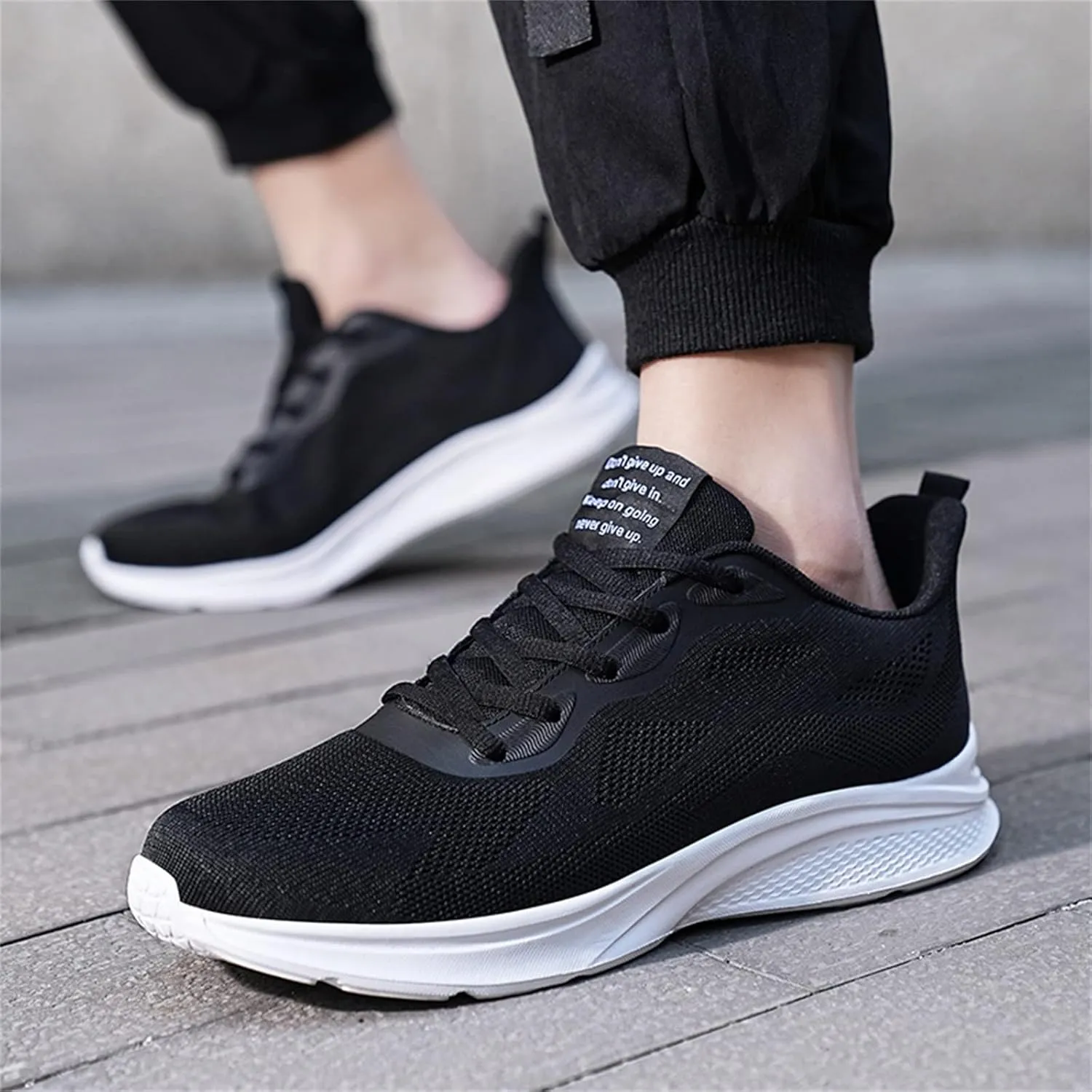 Men Tennis Shoes Running Shoes Gym Lace Up Sneakers Walking Workout Non Slip Walking Athletic Slip on Breathable Mesh Comfortable Lightweight Casual Fashion Sports Shoe for Male
