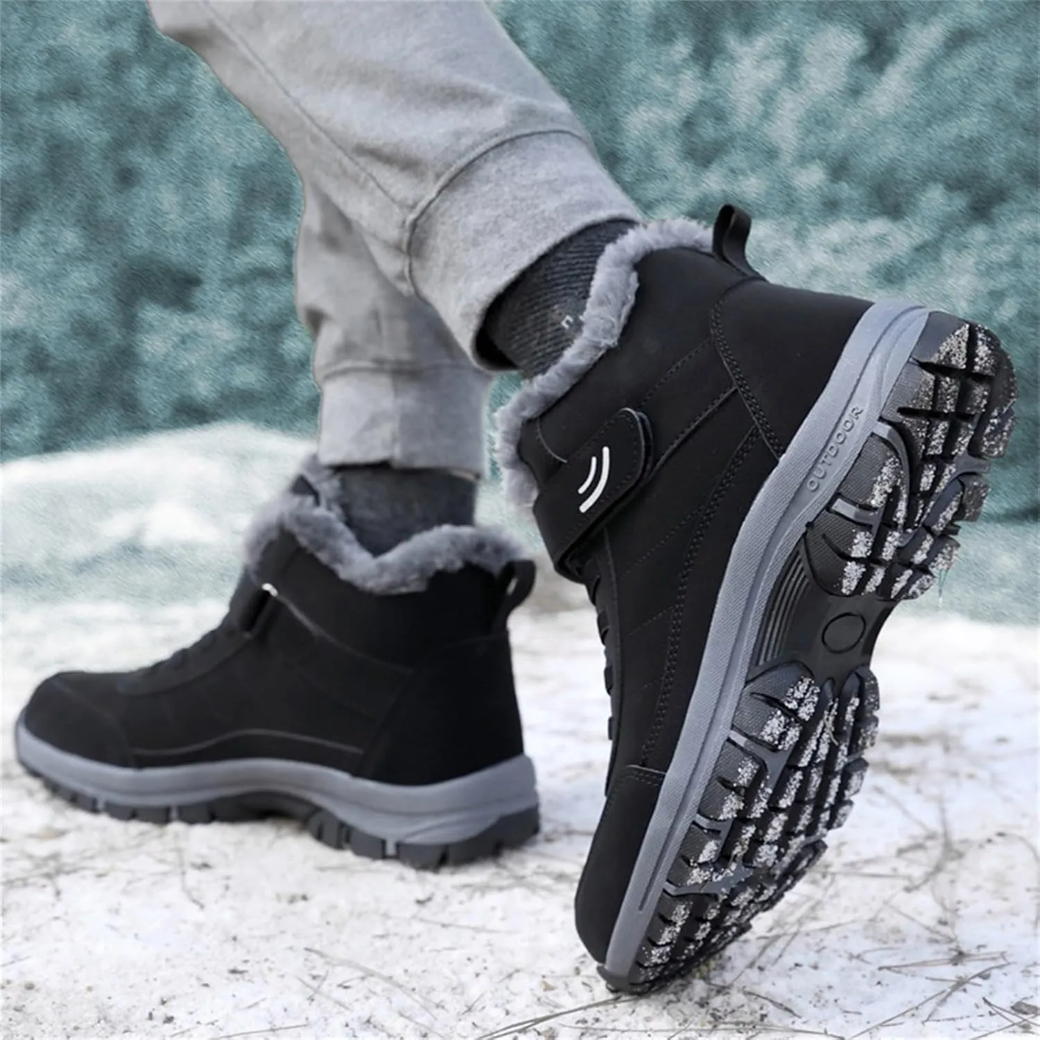 Men Work Boots Non Steel Toe Hiking Sneakers Fur Lined Ankle Boot Women's Working Shoes Winter Composite Safety Toe Waterproof Industrial Casual Hike Grounded Footwear