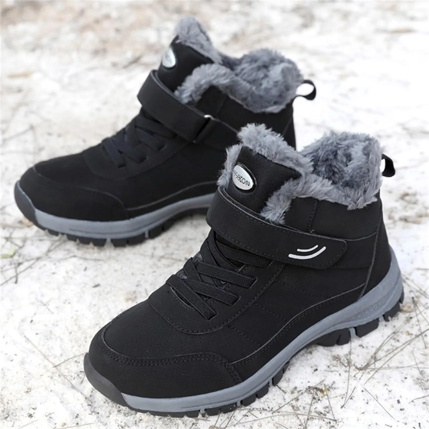 Men Work Boots Non Steel Toe Hiking Sneakers Fur Lined Ankle Boot Women's Working Shoes Winter Composite Safety Toe Waterproof Industrial Casual Hike Grounded Footwear