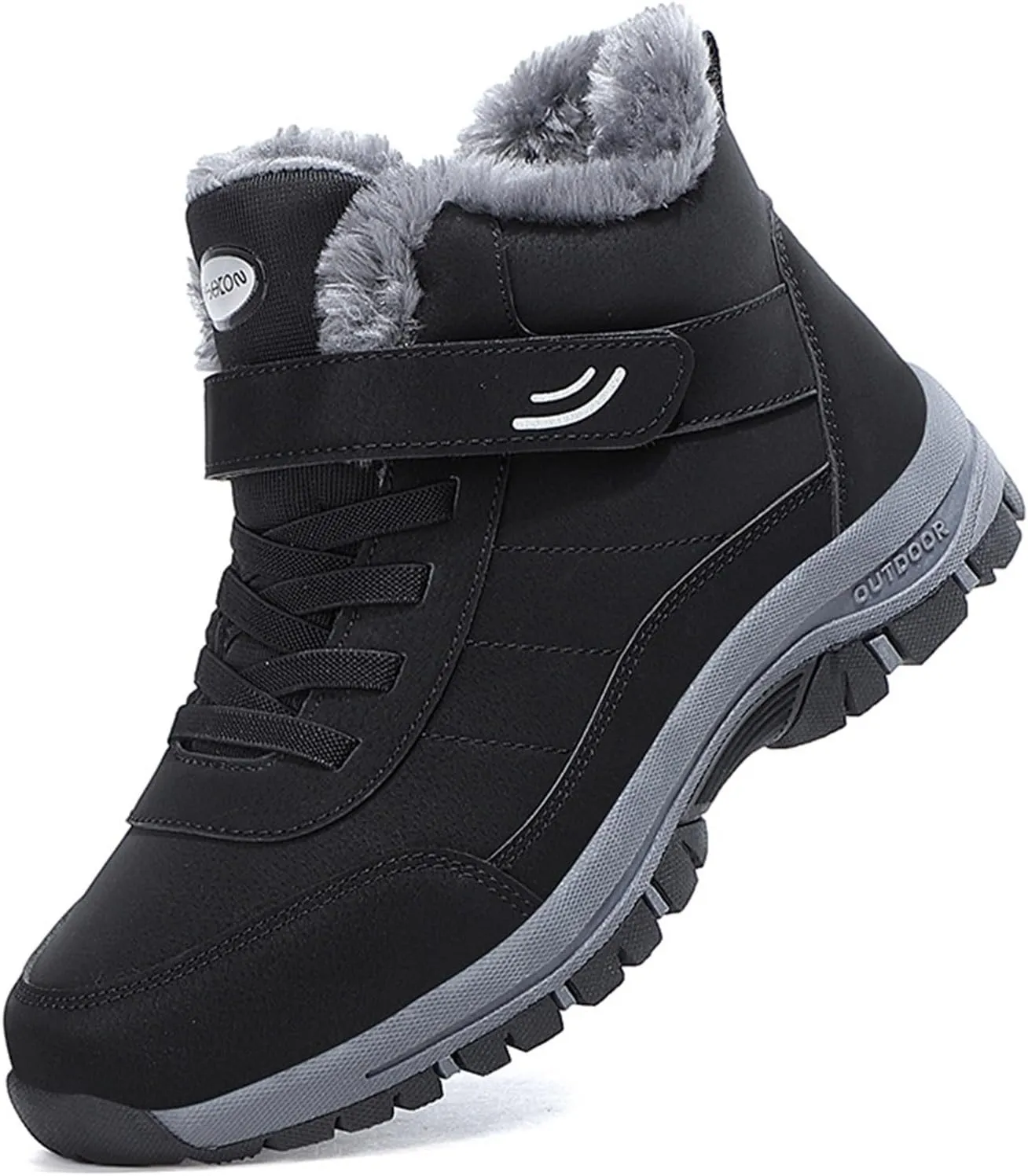 Men Work Boots Non Steel Toe Hiking Sneakers Fur Lined Ankle Boot Women's Working Shoes Winter Composite Safety Toe Waterproof Industrial Casual Hike Grounded Footwear