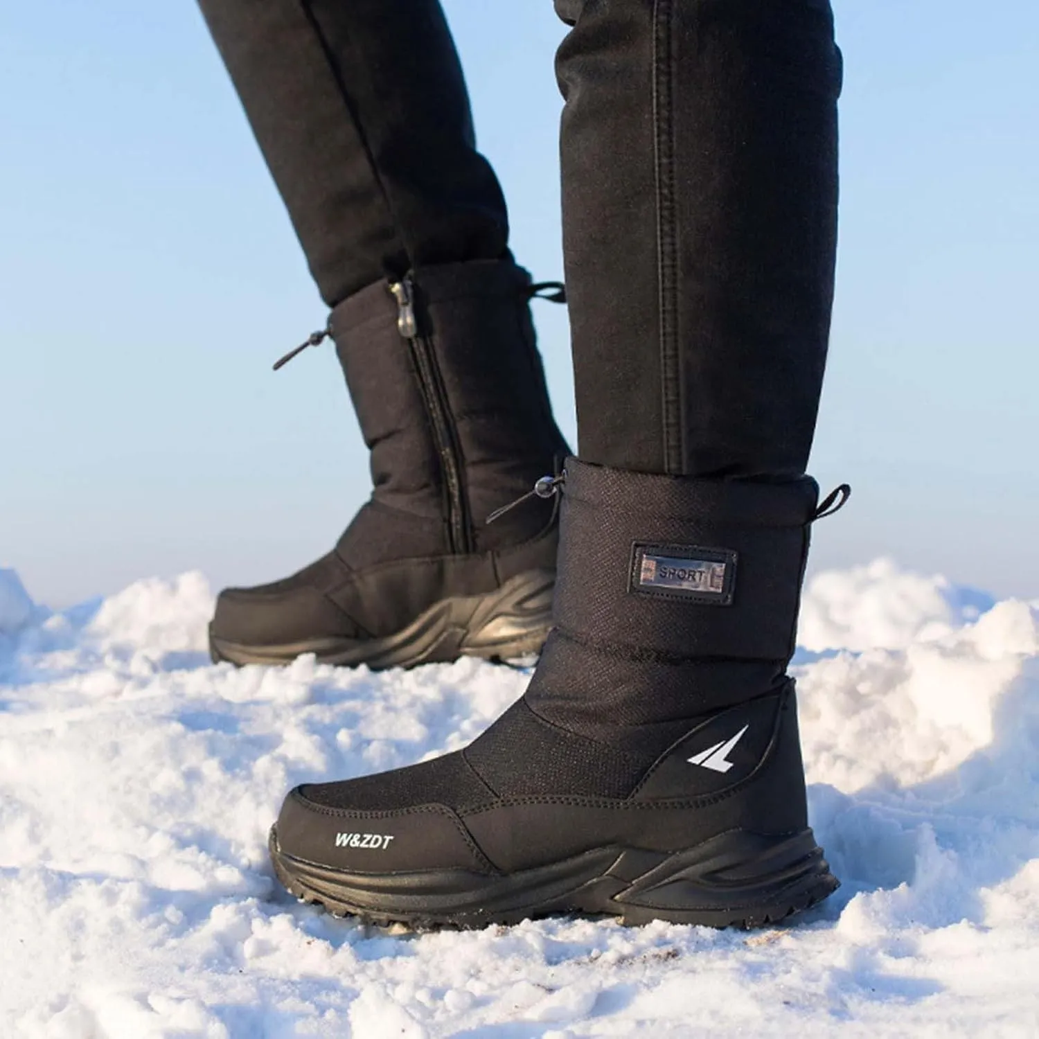 Men Work Boots Waterproof Hiking Sneakers Women's Slip On Warm Women Safety Shoes Non-Slip Outdoor Booties Waterproof Breathable Lightweight Hike Grounded Footwear