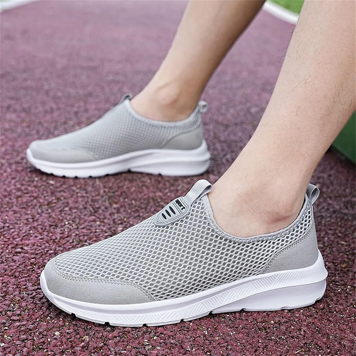 Mens Casual Athletic Shoes Fashion Summer Men Breathable Mesh Shallow Lace Up Casual Shoes Tennis Workout Gym Sports Shoes