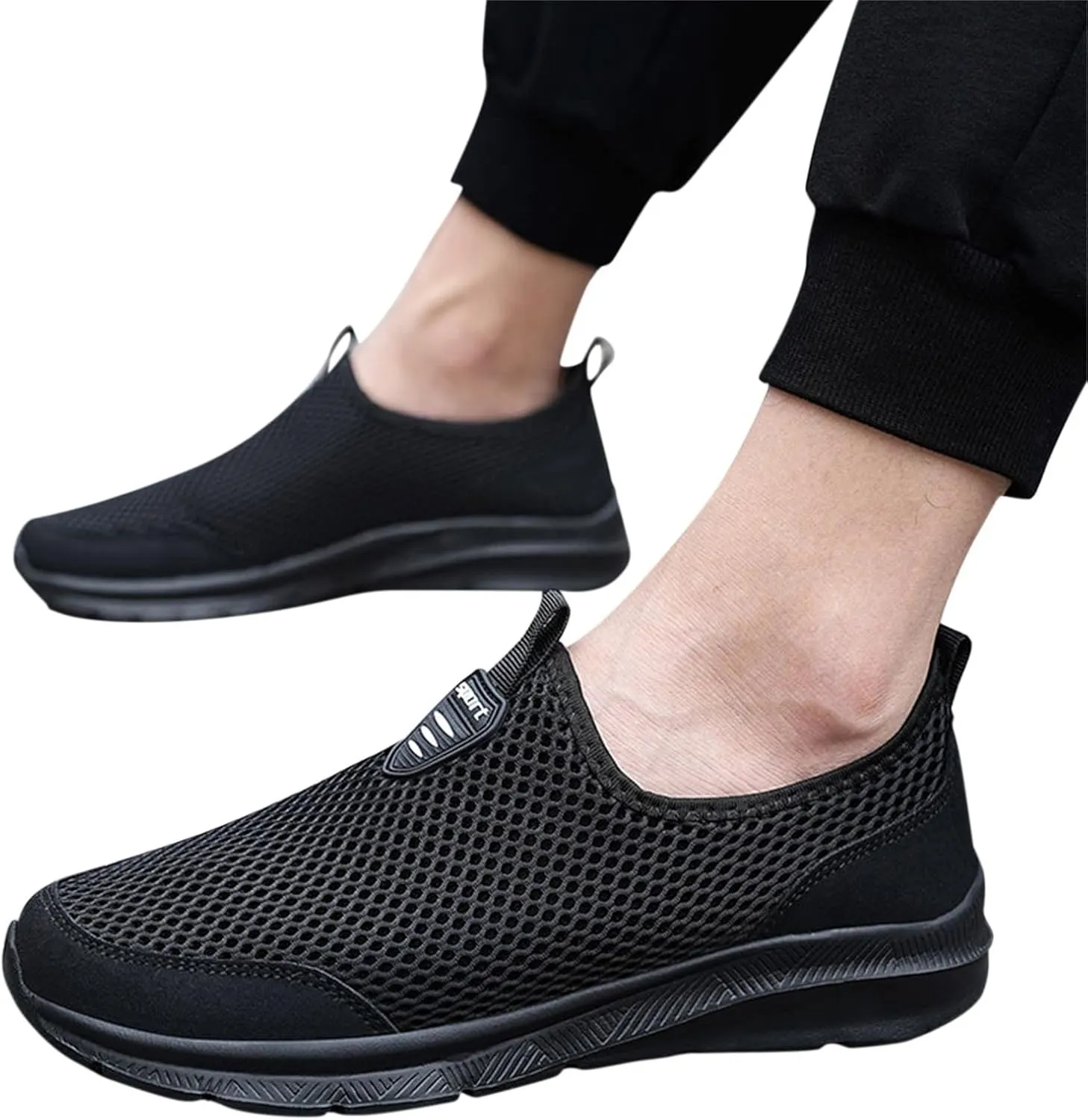 Mens Casual Athletic Shoes Fashion Summer Men Breathable Mesh Shallow Lace Up Casual Shoes Tennis Workout Gym Sports Shoes