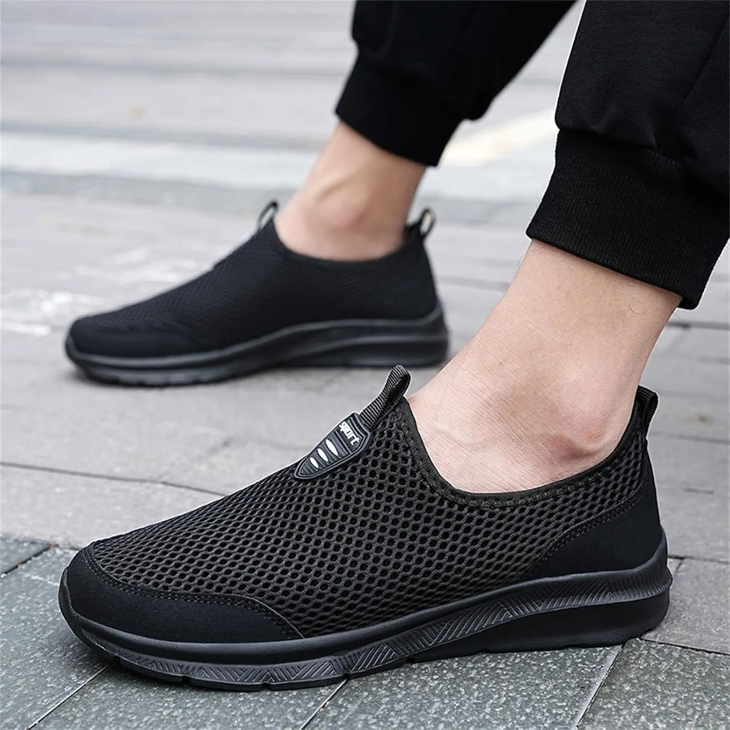 Mens Casual Athletic Shoes Fashion Summer Men Breathable Mesh Shallow Lace Up Casual Shoes Tennis Workout Gym Sports Shoes