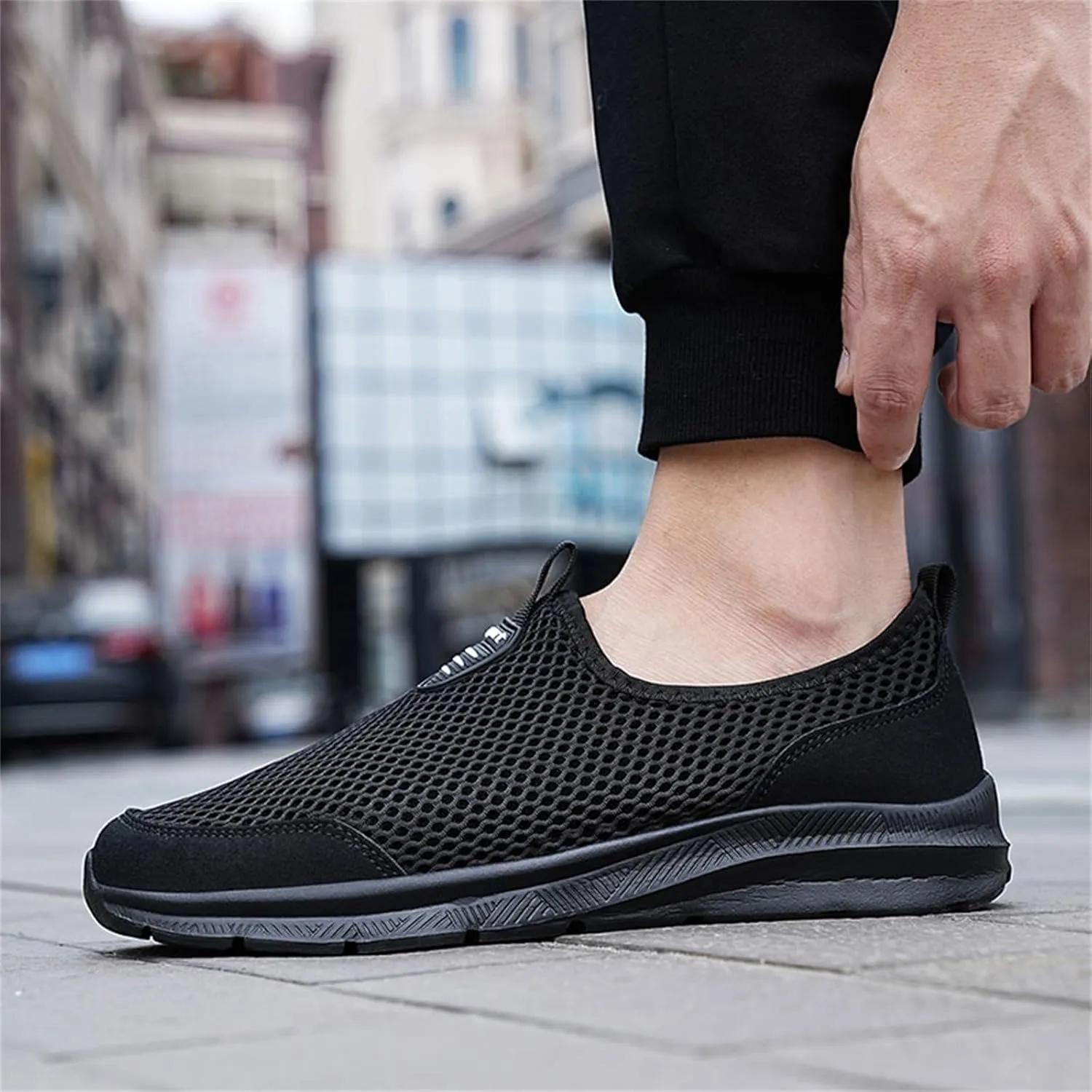 Mens Casual Athletic Shoes Fashion Summer Men Breathable Mesh Shallow Lace Up Casual Shoes Tennis Workout Gym Sports Shoes