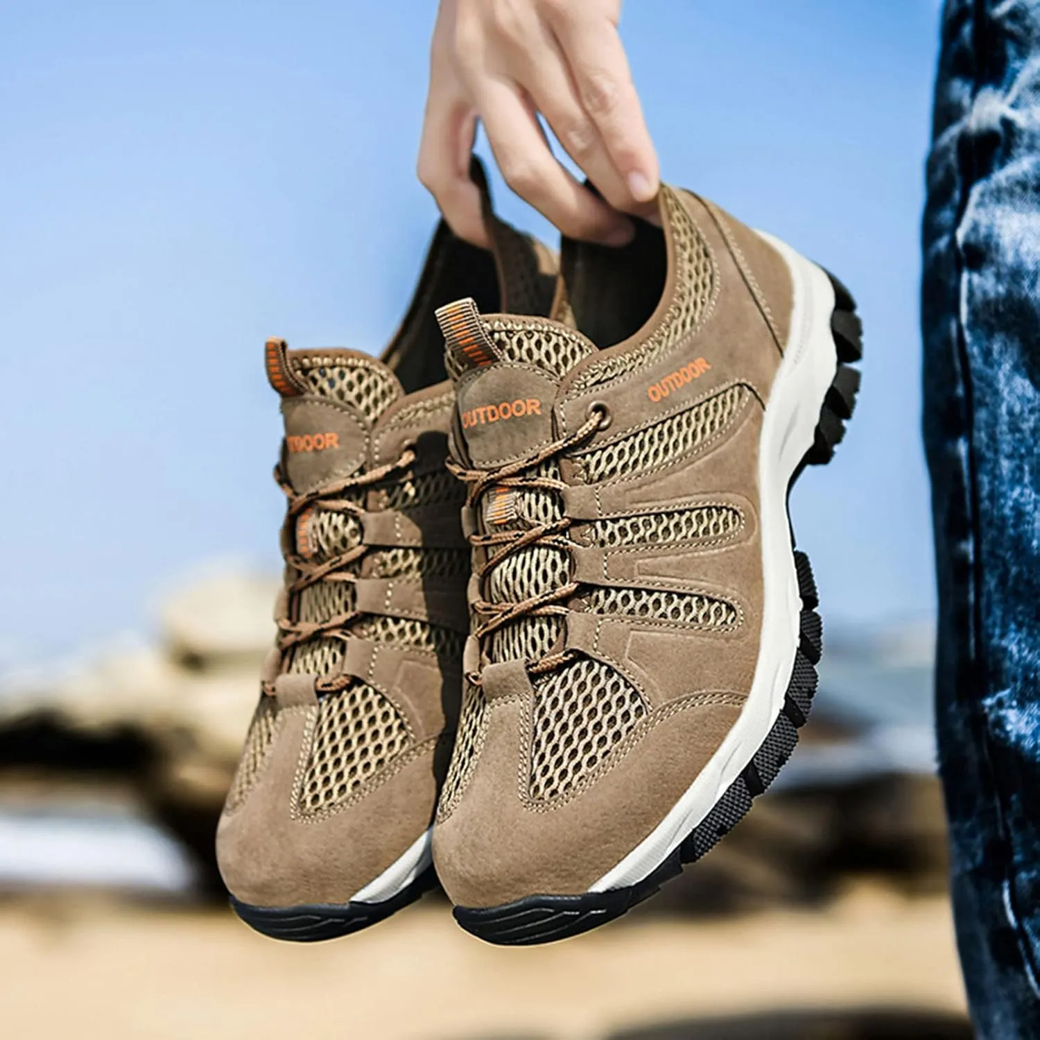 Men's Fashion Hiking BootsWaterproof Hiking Work Boots Men's Tactical Boots Lightweight Military Boots Breathable Desert Boots Steel Toe Boots For Men