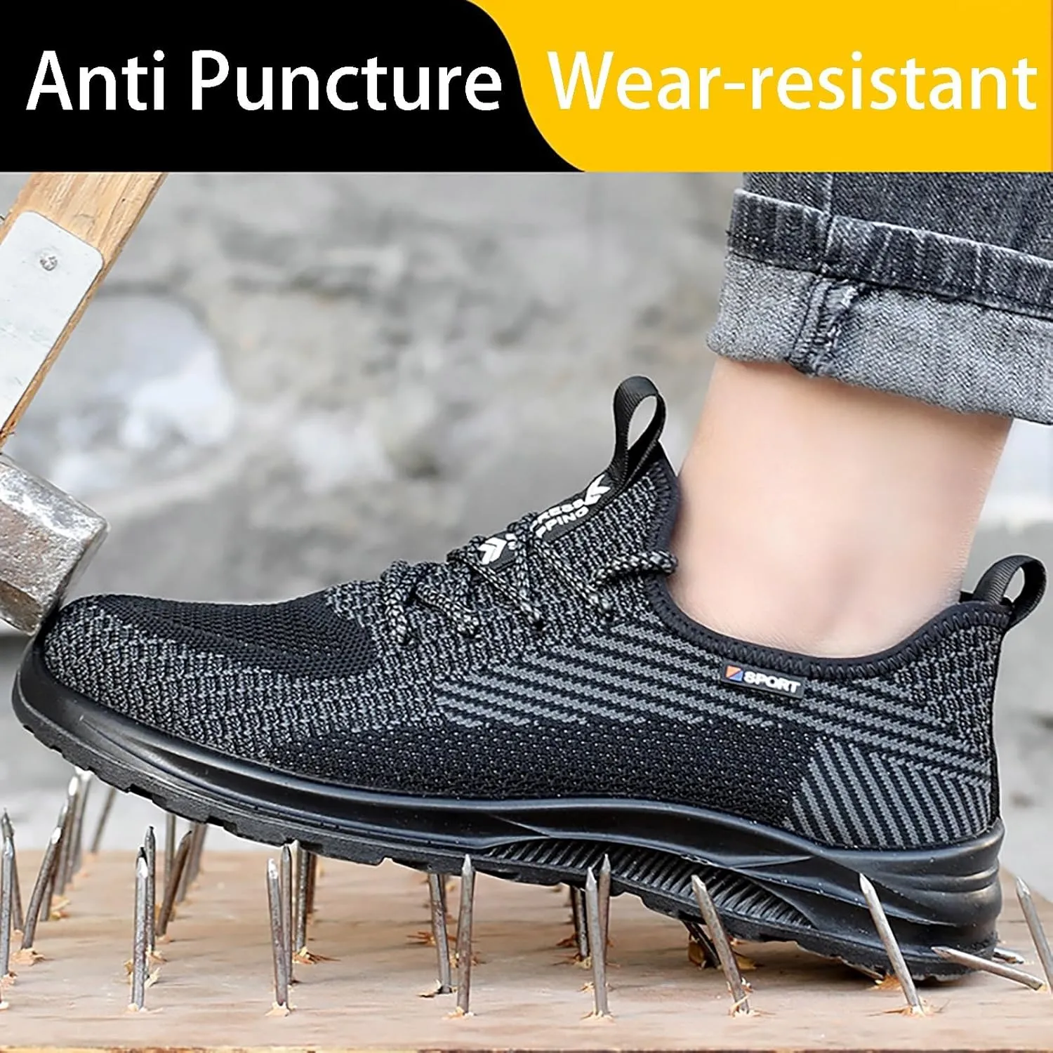 Mens Walking Shoes Lightweight Mesh Non Slip Running Shoes Fashion Tennis Breathable Mesh Quick Drying Sneakers Comfort Gym Workout Soft Sole for Summer Outdoor Gym Workout Men