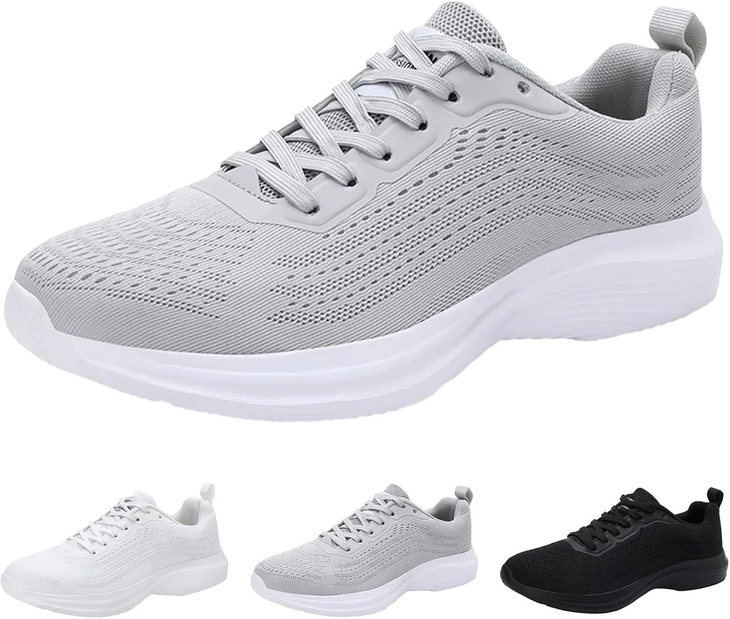 Mens Walking Shoes Sports Tennis Sneakers Lace Up Non Slip Running Shoes Lightweight Workout Footwear Breathable Mesh Fashion Sneaker with Arch Support for Men Gym Outdoor