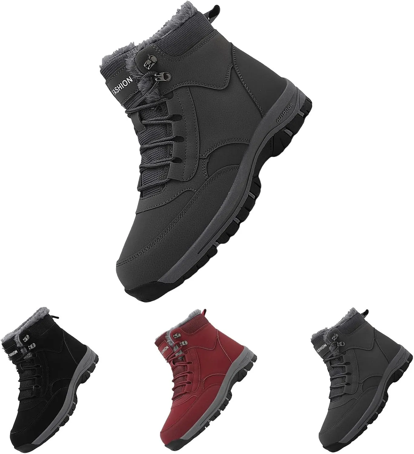 Men's Work Boots Soft Toe Hiking Sneakers Warm Fur Lined Womens Workout Shoes Winter Winter Backpacking Snow Botas Warm Water Hike Grounded Footwear