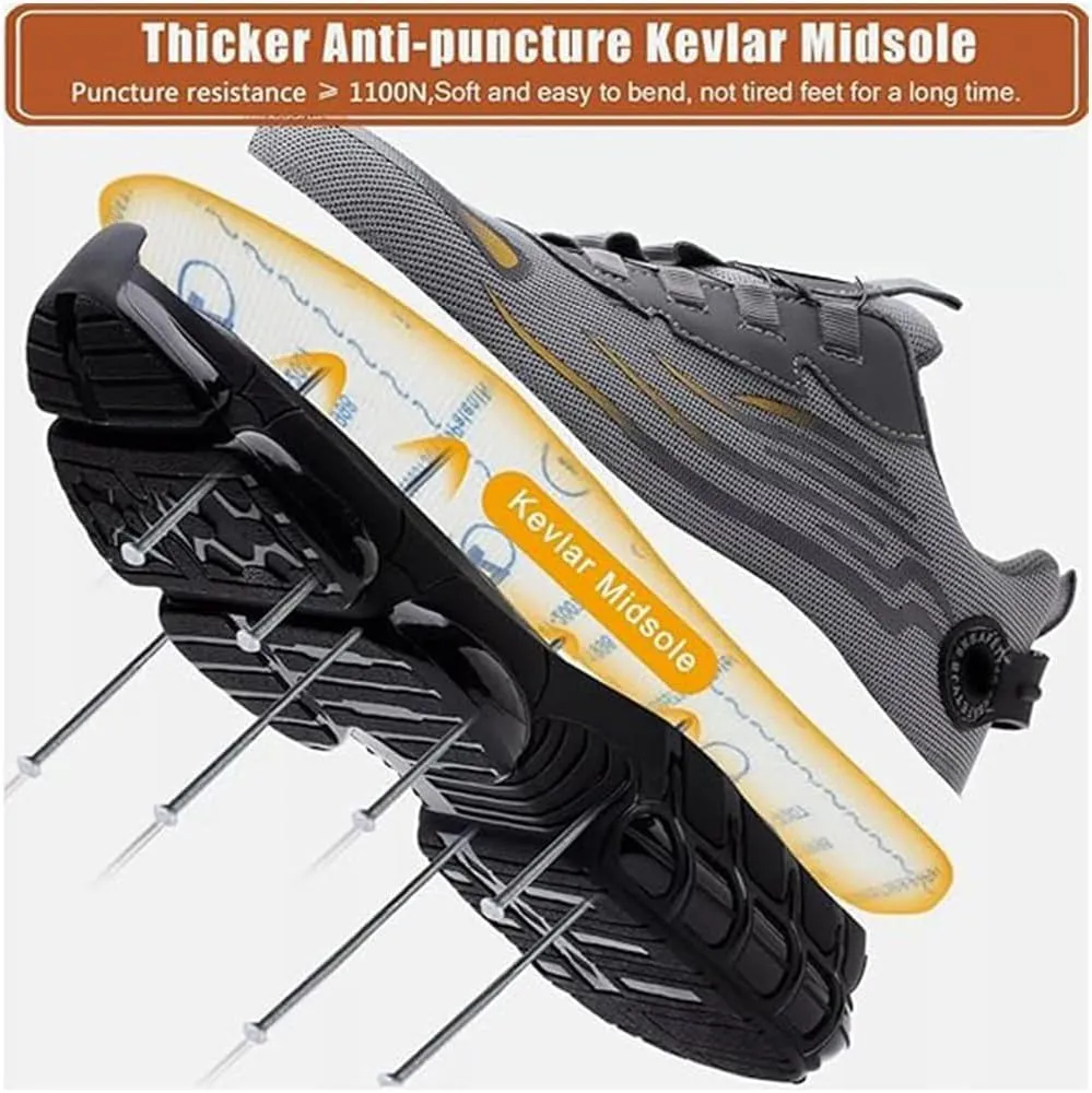 Prestivos Steel Toe Shoes Evontira - Men & Women's Unisex Adult Sneakers - Work Safety - Steel Toe - Comfortable - Lightweight - Black