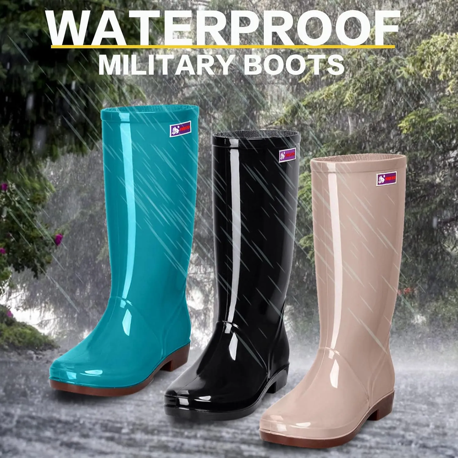 Rain Boots Women's Mid Calf Rain Boots Waterproof Garden Shoes Outdoor Work Boot for Hunting Farming Work Boots