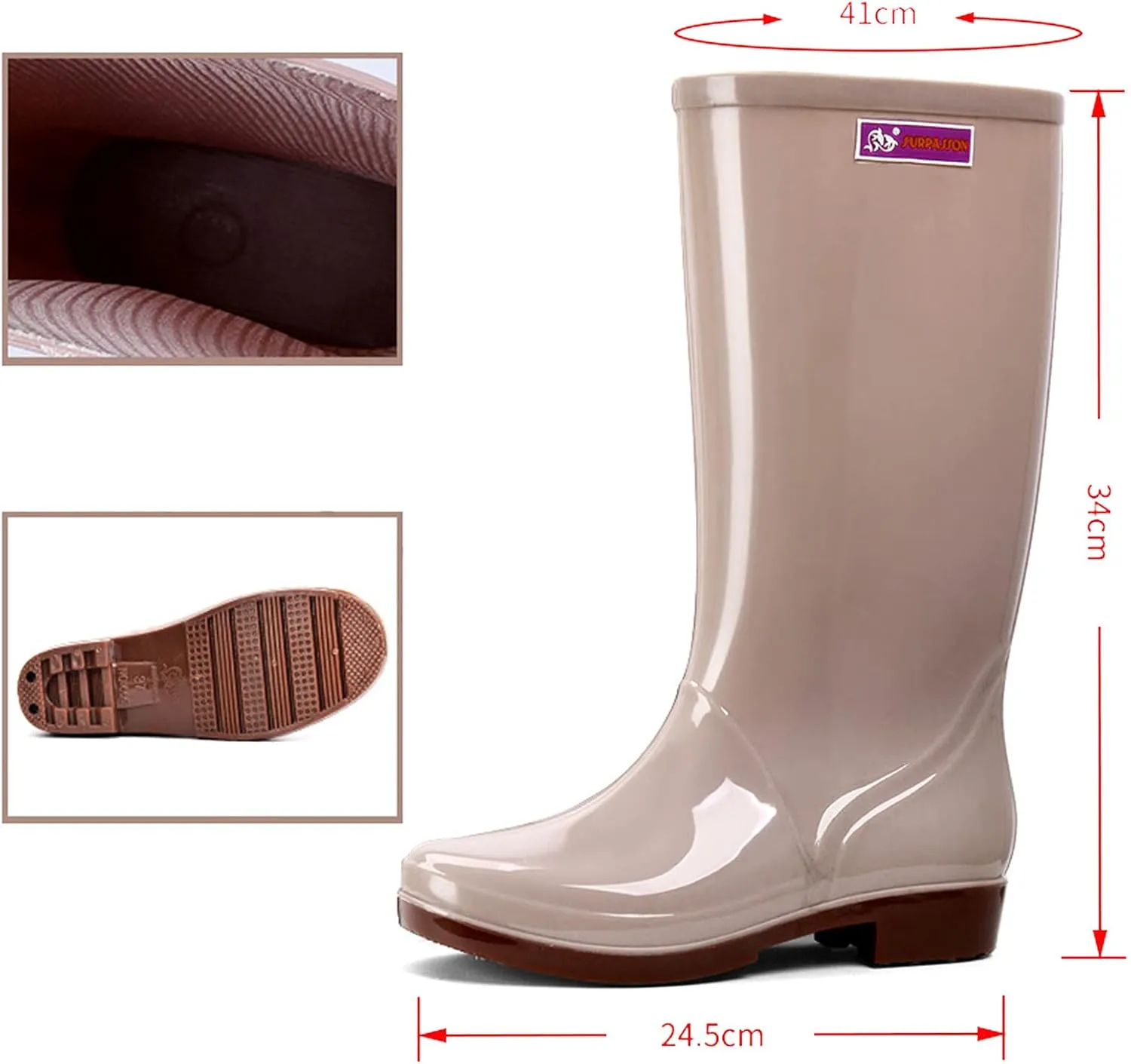 Rain Boots Women's Mid Calf Rain Boots Waterproof Garden Shoes Outdoor Work Boot for Hunting Farming Work Boots