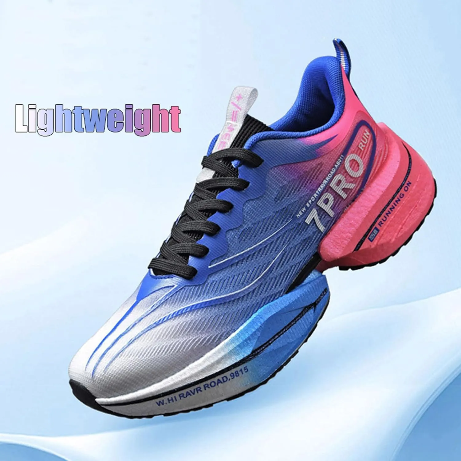 Ravr Road Men's Breathable Mesh Road Running Shoes - Lightweight Non-Slip Fashion Comfortable Sneakers with Carbon Plate Support for Gym Workout & Daily Walk