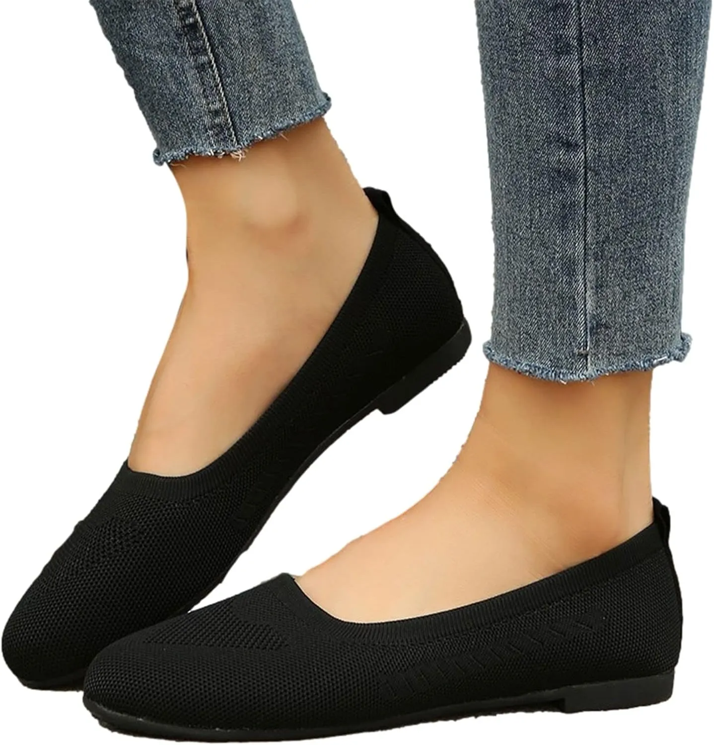 Sandals Women Summer Fashion Mesh Breathable Slip on Flat Sandals Solid Pointed Toe Closed Toe Shallow Mouth Shoes Lightweight Comfy Ladies Casual Shoes