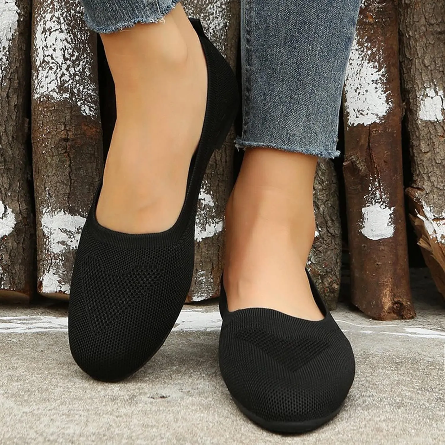 Sandals Women Summer Fashion Mesh Breathable Slip on Flat Sandals Solid Pointed Toe Closed Toe Shallow Mouth Shoes Lightweight Comfy Ladies Casual Shoes