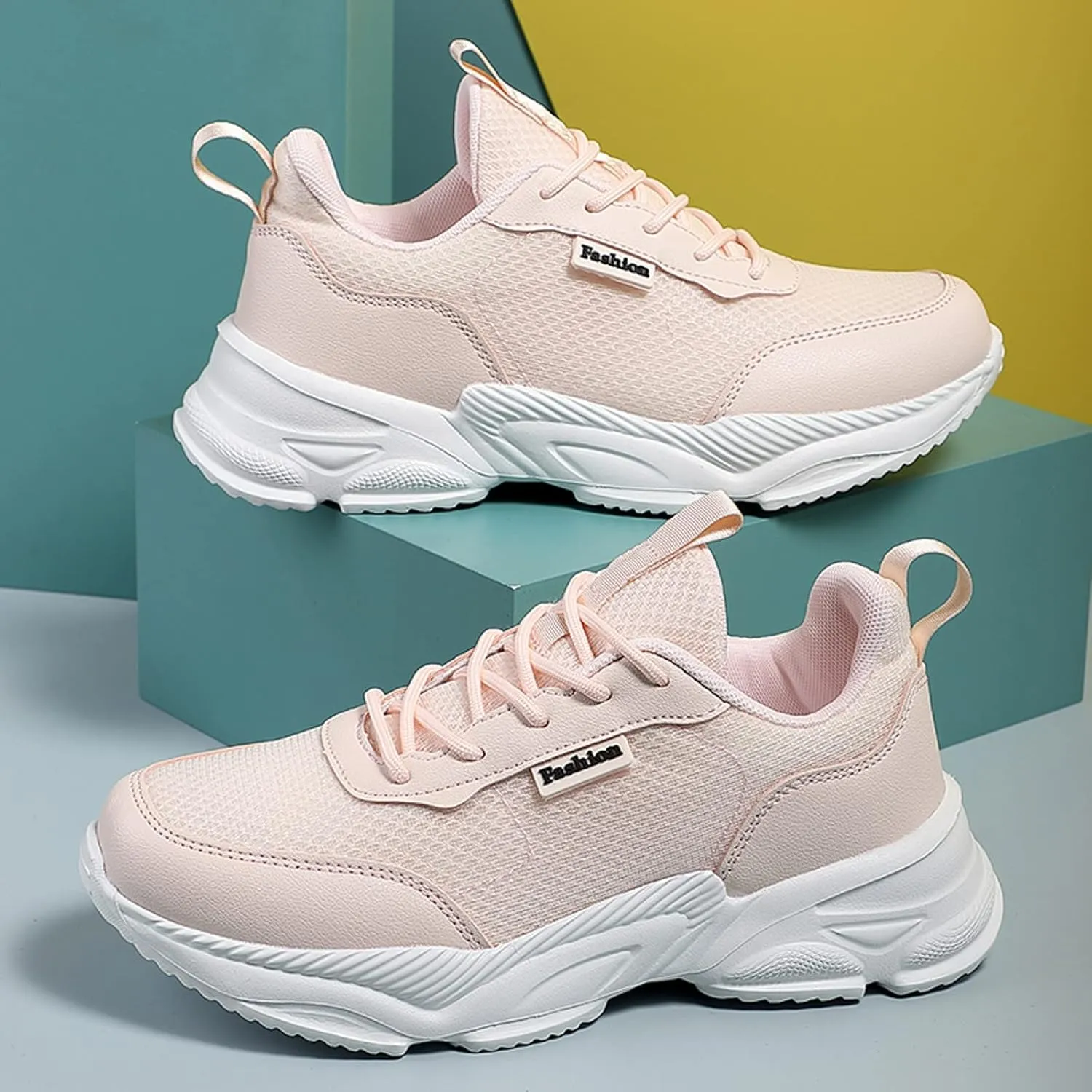 Sneakers for Women Fashion Shoes Casual Women Sneakers Fashion Summer New Pattern Mesh Breathable Comfortable Non Slip Lace Up Shoes Espadrilles Workout Gym Outdoor Shoes