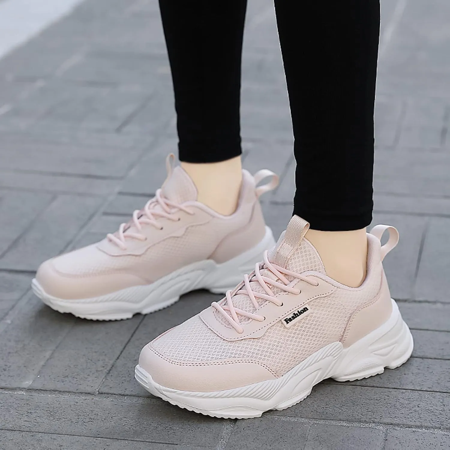 Sneakers for Women Fashion Shoes Casual Women Sneakers Fashion Summer New Pattern Mesh Breathable Comfortable Non Slip Lace Up Shoes Espadrilles Workout Gym Outdoor Shoes