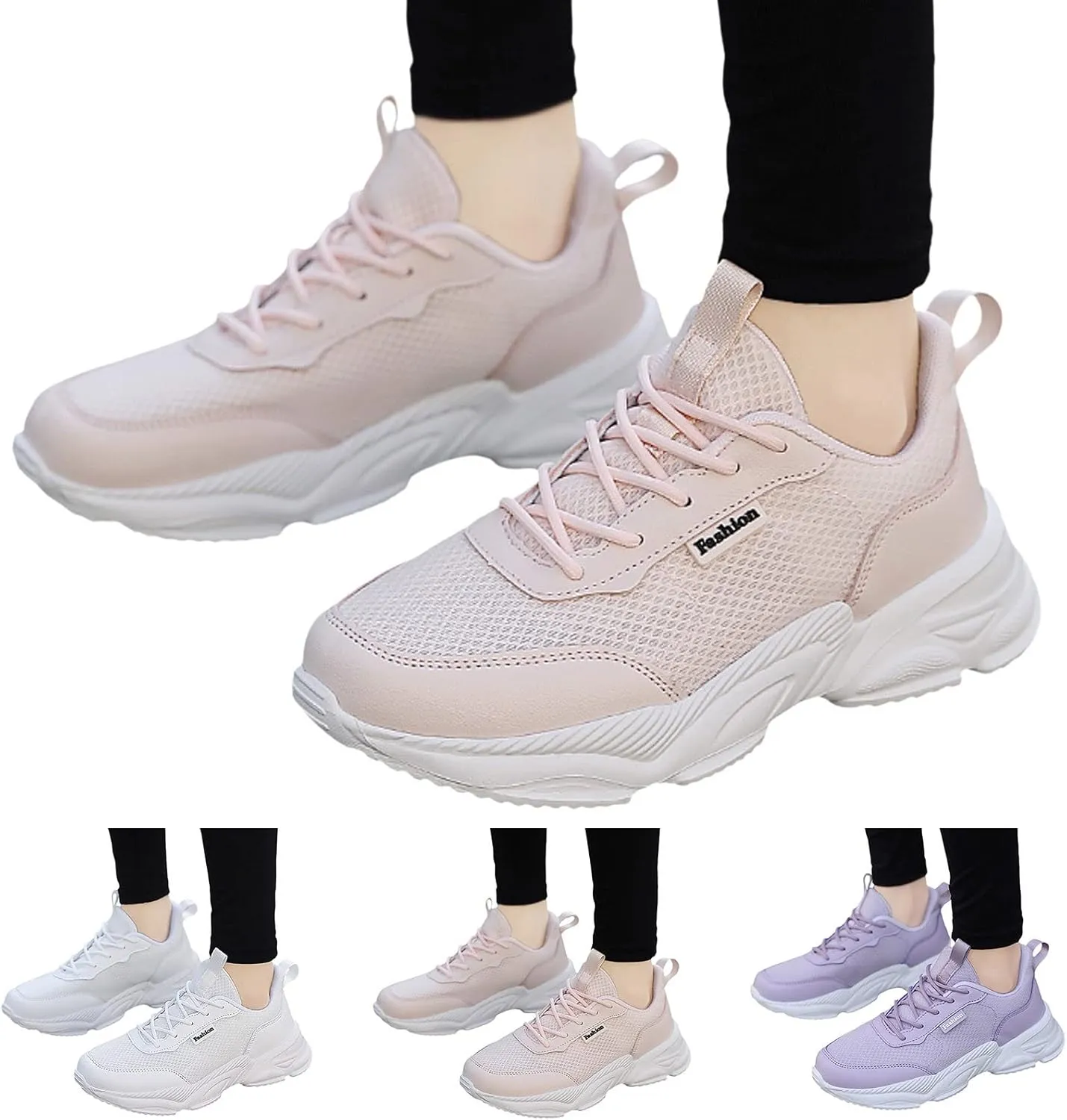 Sneakers for Women Fashion Shoes Casual Women Sneakers Fashion Summer New Pattern Mesh Breathable Comfortable Non Slip Lace Up Shoes Espadrilles Workout Gym Outdoor Shoes