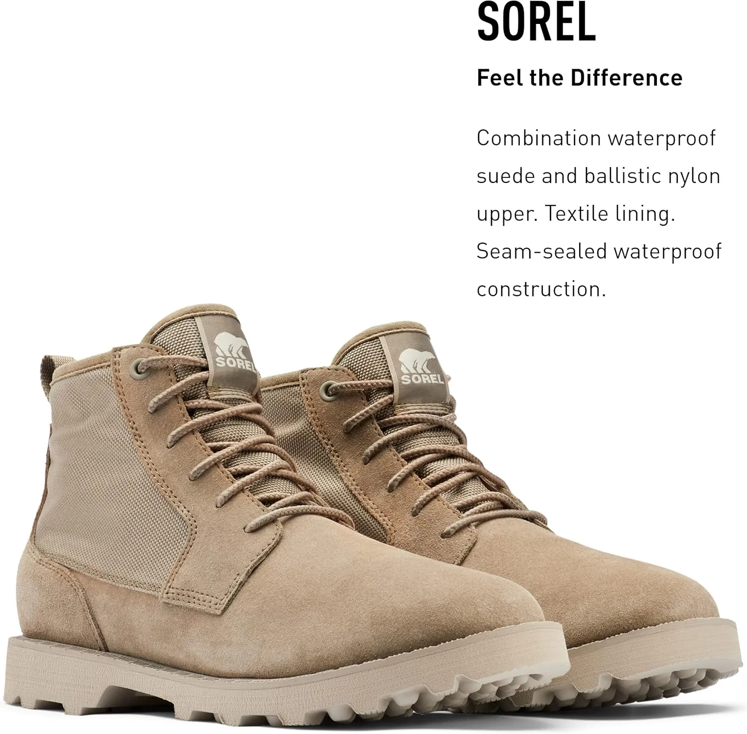 Sorel Men's Caribou Mod Chukka WP Boot  Waterproof Suede & Nylon Rain Boots