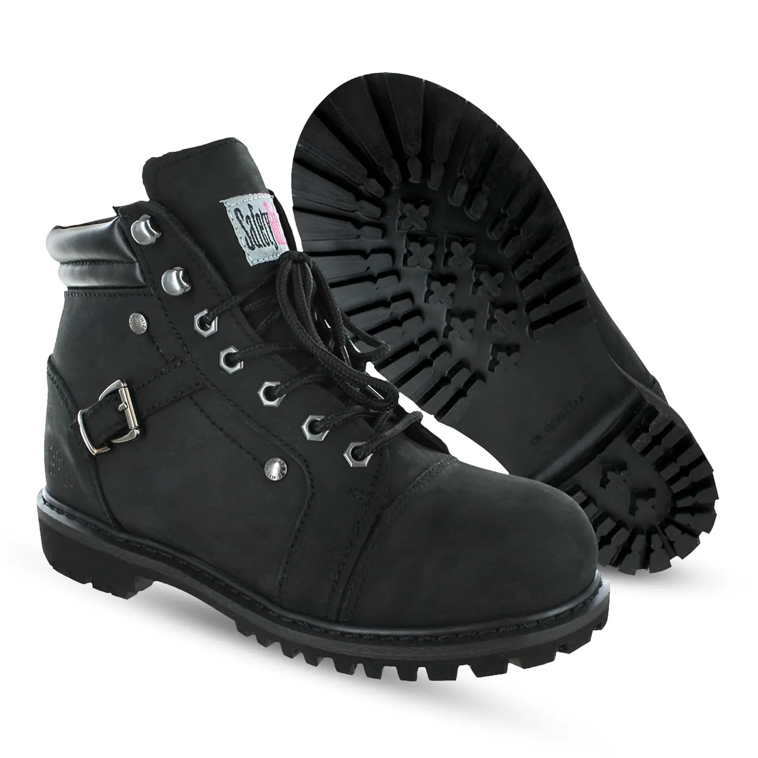 Steel Toe Boots for Women - Black - 7.5M | Waterproof Women's Fusion Work Boots | Leather Work Boots | Rugged Goodyear Welt Construction | Oil Resistant Outsoles & Cushioned Insoles