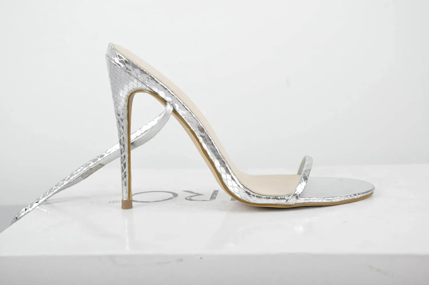 Strappy High Stiletto Heels, Ankle Strap Buckle Heeled Womens Sandals, Sexy Comfort Open Round Toe Heels for Daily Party Dress