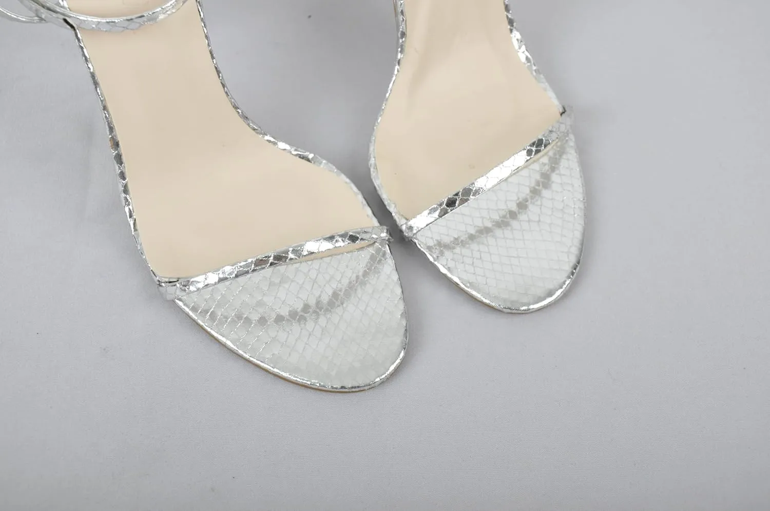 Strappy High Stiletto Heels, Ankle Strap Buckle Heeled Womens Sandals, Sexy Comfort Open Round Toe Heels for Daily Party Dress