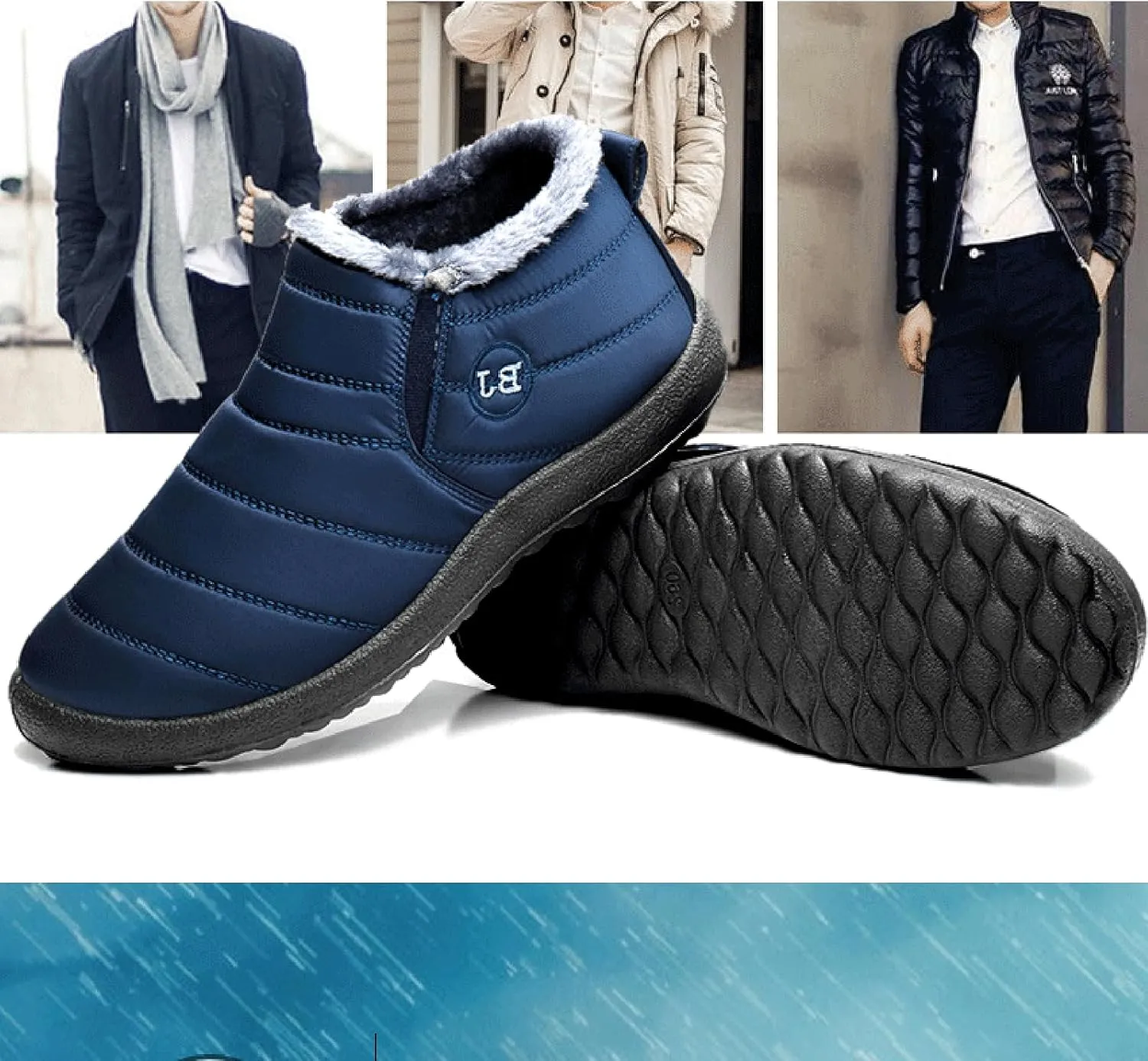 Thatrich Womens Winter Snow Boots Ankle Booties Warm Fur Lined Waterproof Insulated Slip On Shoes Anti-Slip Outdoor Sneaker