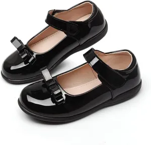 Toddler Girl Ballerina Flats Bowknot School Uniform Mary Jane Party Dress Shoes for Kids