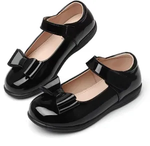 Toddler Girl Ballerina Flats Bowknot School Uniform Mary Jane Party Dress Shoes for Kids