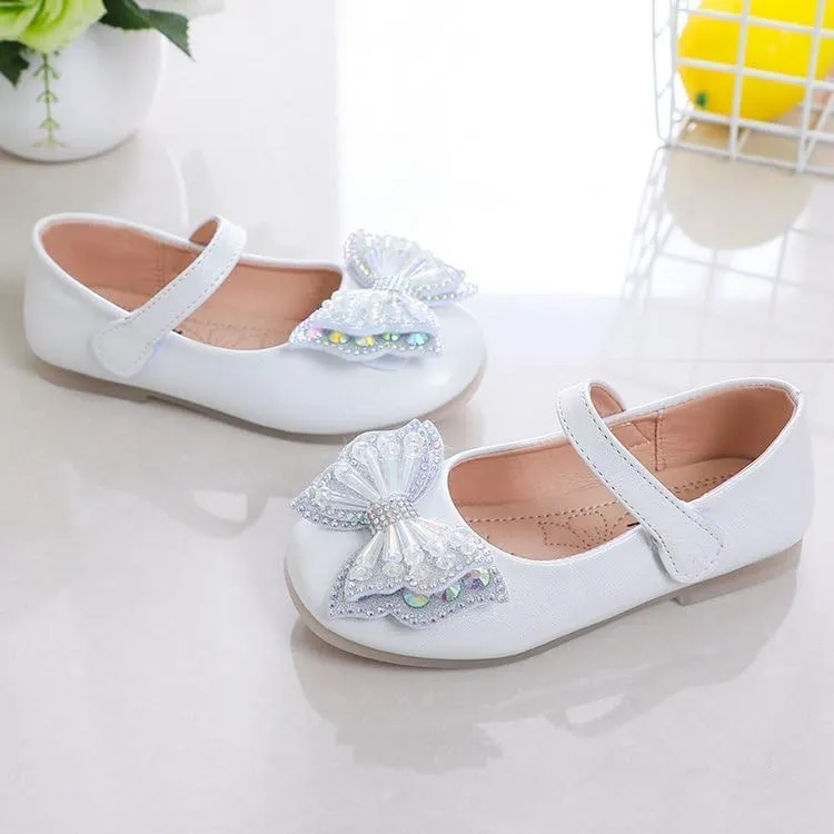 Toddler Girls Dress Shoes Little Girls Bowknot Mary Jane Flats Party Wedding Ballerina Shoes