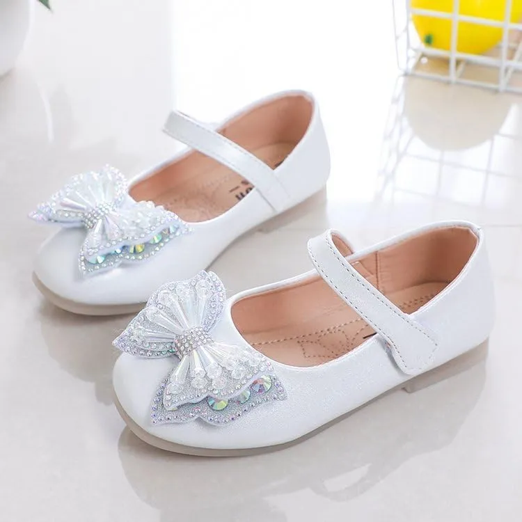 Toddler Girls Dress Shoes Little Girls Bowknot Mary Jane Flats Party Wedding Ballerina Shoes