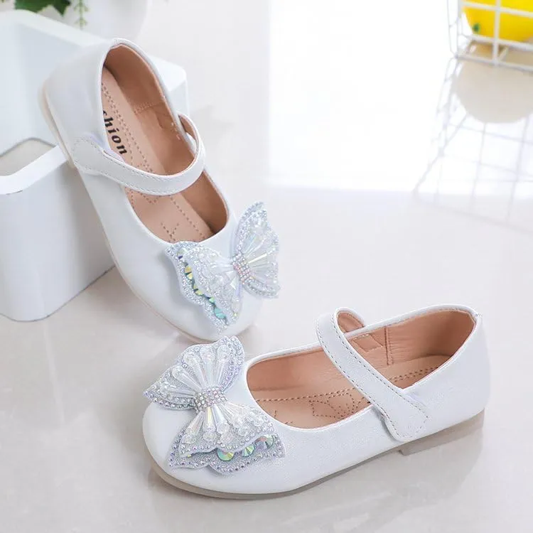 Toddler Girls Dress Shoes Little Girls Bowknot Mary Jane Flats Party Wedding Ballerina Shoes