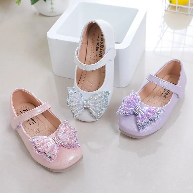 Toddler Girls Dress Shoes Little Girls Bowknot Mary Jane Flats Party Wedding Ballerina Shoes