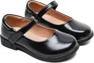 Toddler Kids Girls Dress Shoes Wedding Church Party Princess Shoes Leather School Uniform Flats